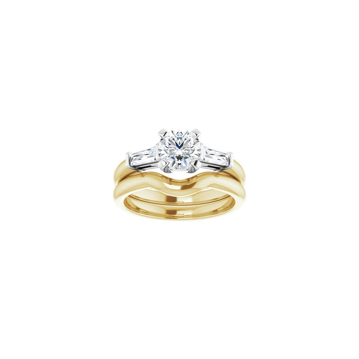 14K Yellow/White Gold 6 mm Round 1/5 CTW Lab-Grown Diamond Semi-Set Engagement Ring