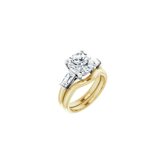 14K Yellow/White Gold 9 mm Round 1/2 CTW Lab-Grown Diamond Semi-Set Engagement Ring