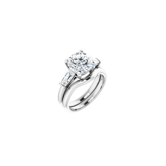 14K White Gold 8.8 mm Round 1/2 CTW Lab-Grown Diamond Semi-Set Engagement Ring