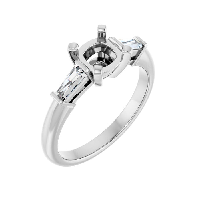14K White Gold 6x6 mm Cushion 1/5 CTW Lab-Grown Diamond Semi-Set Engagement Ring