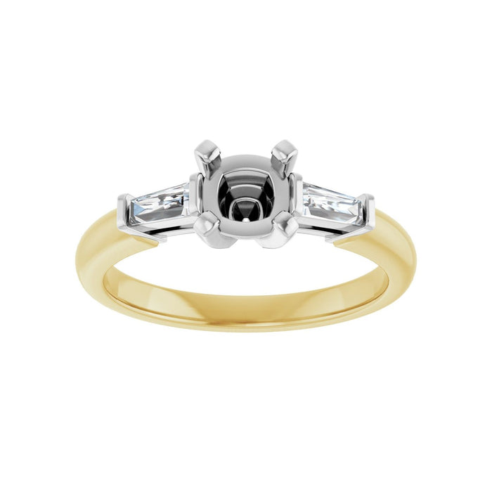 14K Yellow/White Gold 5x5 mm Cushion 1/5 CTW Lab-Grown Diamond Semi-Set Engagement Ring