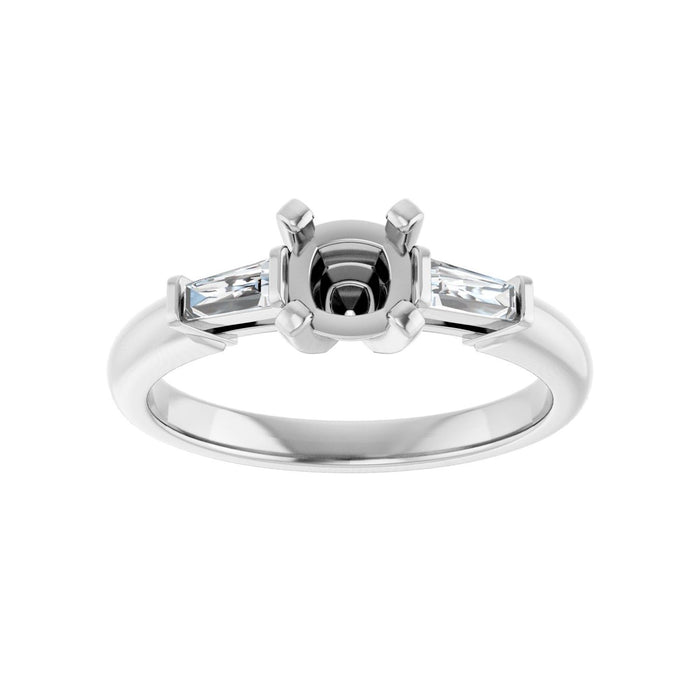 14K White Gold 5x5 mm Cushion 1/5 CTW Lab-Grown Diamond Semi-Set Engagement Ring