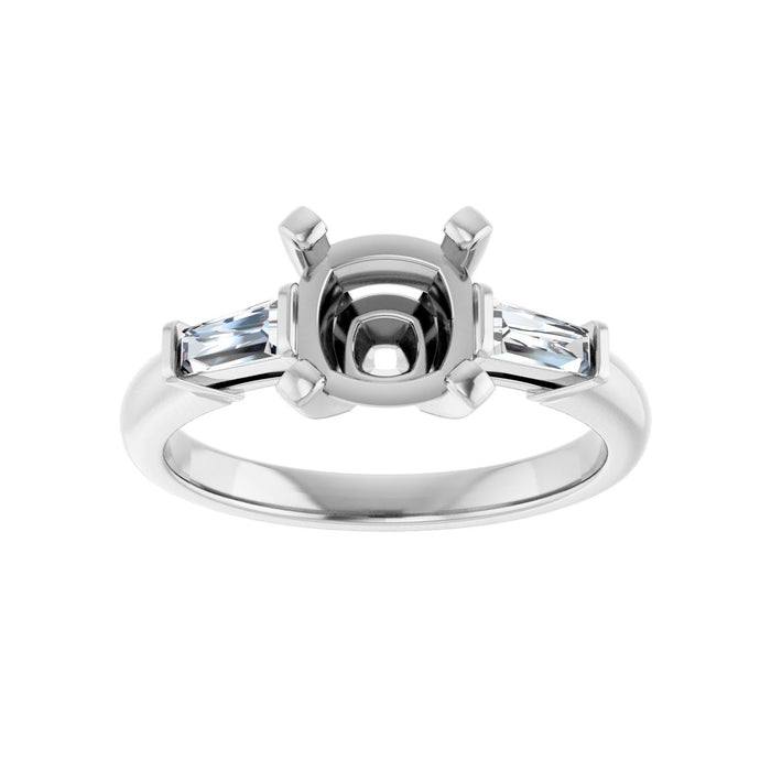 14K White Gold 7x7 mm Cushion 1/5 CTW Lab-Grown Diamond Semi-Set Engagement Ring