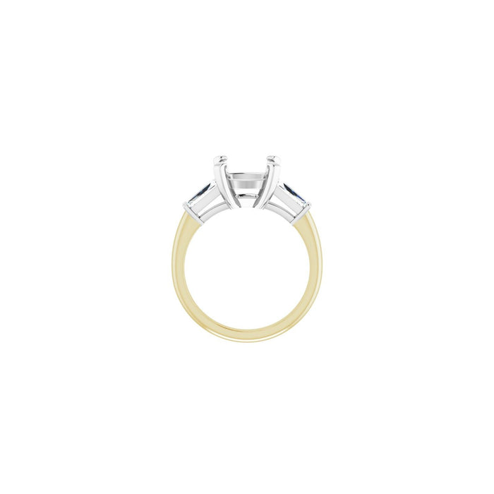 14K Yellow/White Gold 9x9 mm Cushion 1/2 CTW Lab-Grown Diamond Semi-Set Engagement Ring