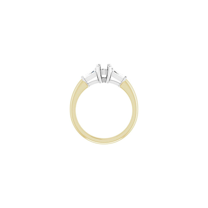 14K Yellow/White Gold 4.4 mm Round 1/5 CTW Lab-Grown Diamond Semi-Set Engagement Ring