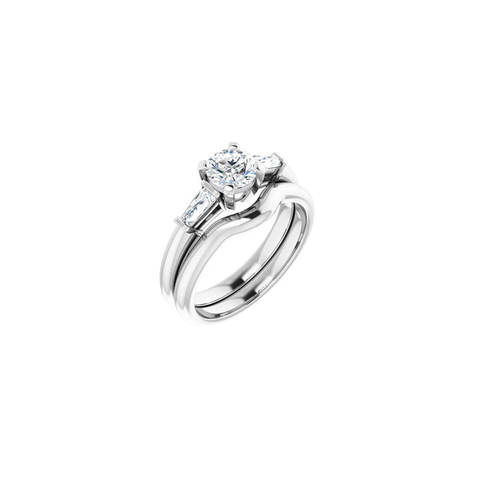 14K White Gold 5.5 mm Round 1/4 CTW Lab-Grown Diamond Semi-Set Engagement Ring