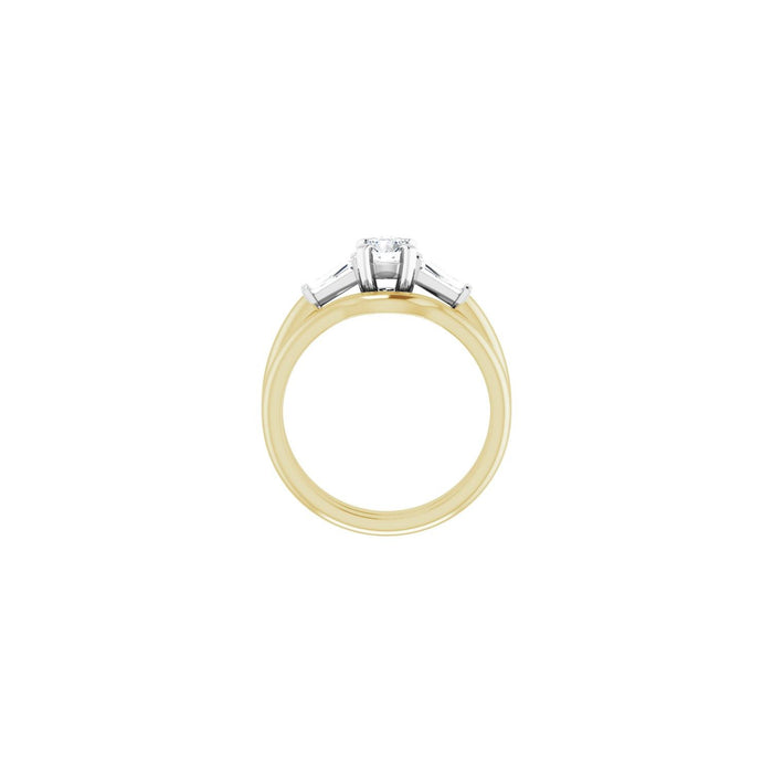 14K Yellow/White Gold 4.8 mm Round 1/5 CTW Lab-Grown Diamond Semi-Set Engagement Ring