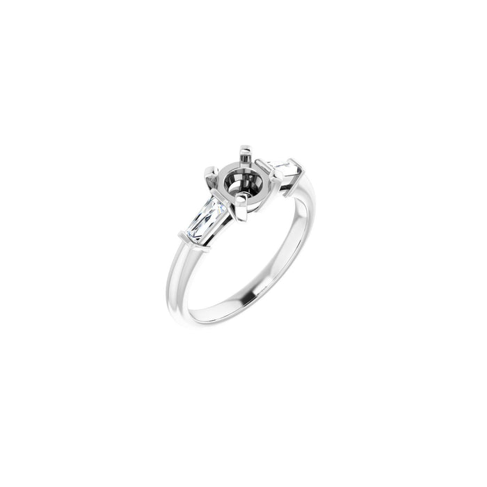 14K White Gold 6 mm Round 1/5 CTW Lab-Grown Diamond Semi-Set Engagement Ring