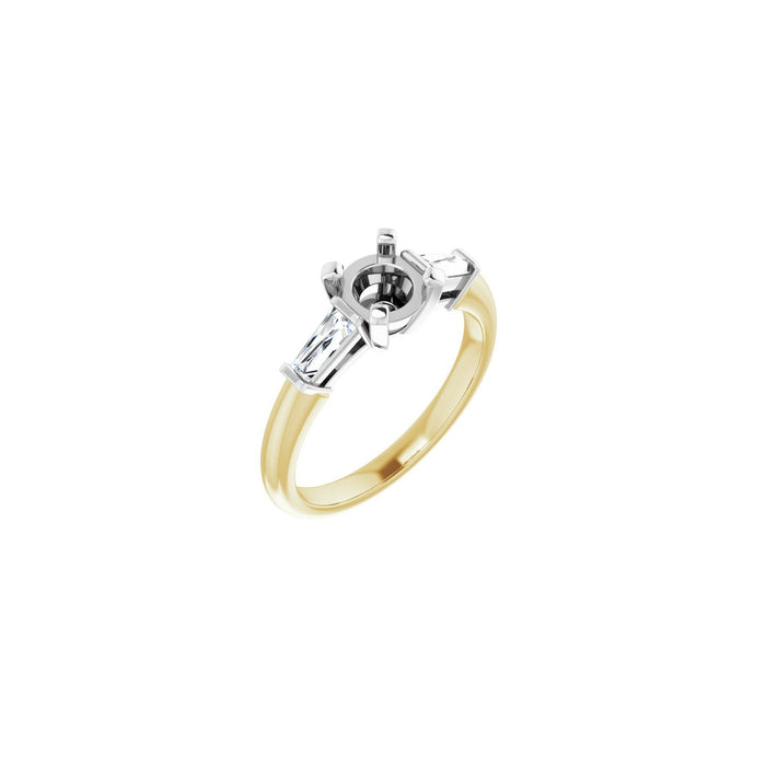 14K Yellow/White Gold 6 mm Round 1/5 CTW Lab-Grown Diamond Semi-Set Engagement Ring