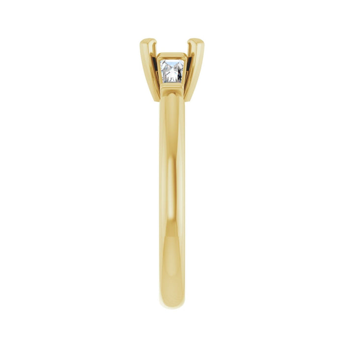 14K Yellow Gold 5.8 mm Round 1/4 CTW Lab-Grown Diamond Semi-Set Engagement Ring