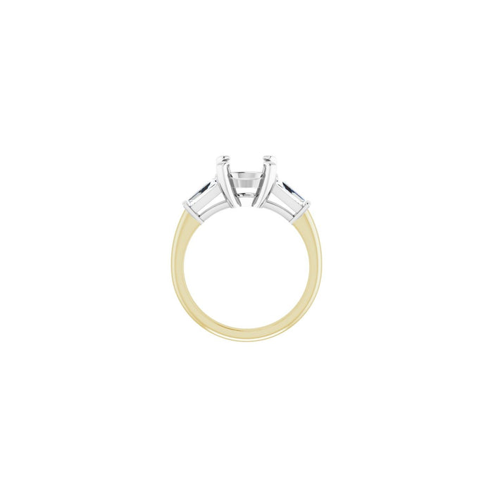 14K Yellow/White Gold 8.8 mm Round 1/2 CTW Lab-Grown Diamond Semi-Set Engagement Ring