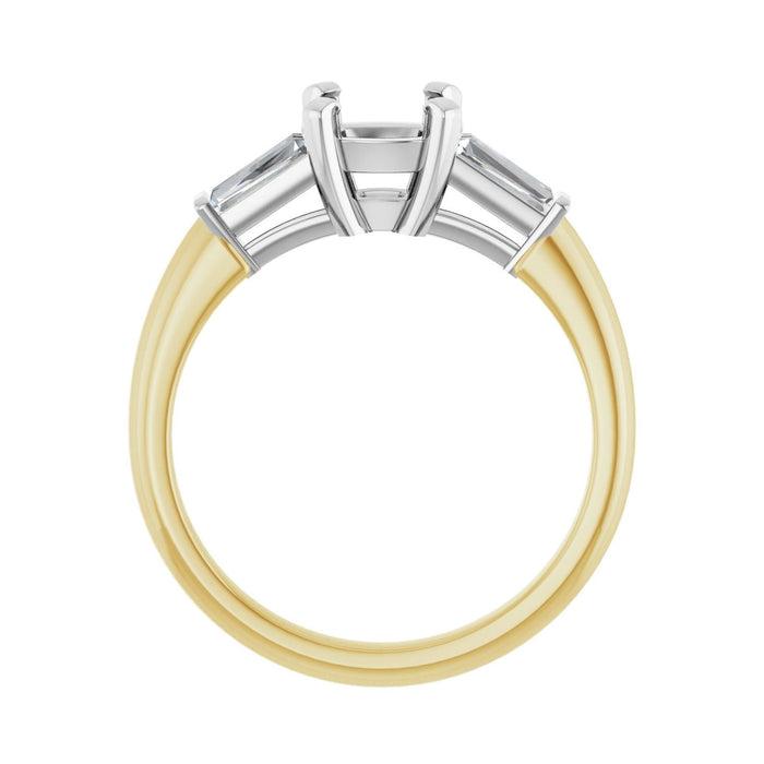 14K Yellow/White Gold 6x6 mm Cushion 1/5 CTW Lab-Grown Diamond Semi-Set Engagement Ring