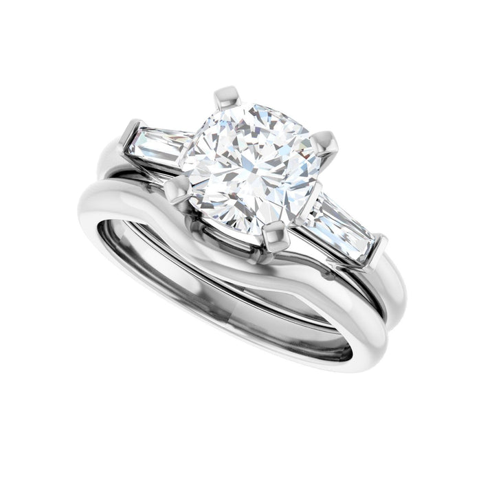 14K White Gold 7x7 mm Cushion 1/5 CTW Lab-Grown Diamond Semi-Set Engagement Ring