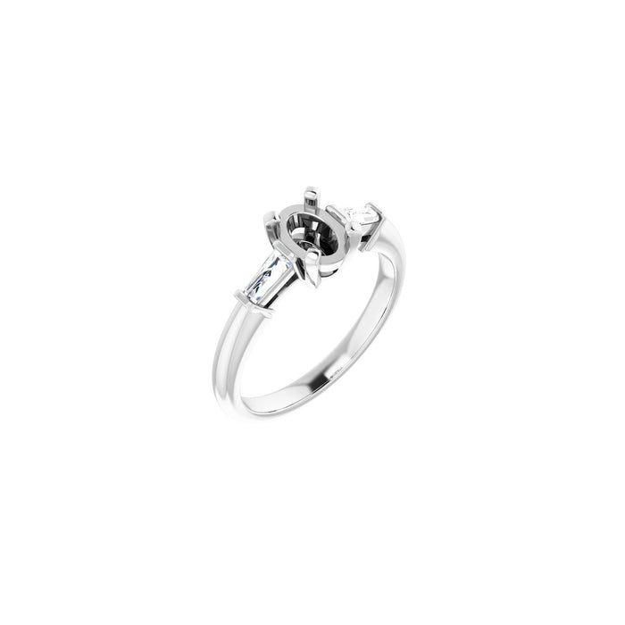 14K White Gold 7x5 mm Oval 1/5 CTW Lab-Grown Diamond Semi-Set Engagement Ring