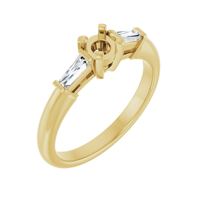 14K Yellow Gold 4.1 mm Round 1/5 CTW Lab-Grown Diamond Semi-Set Engagement Ring
