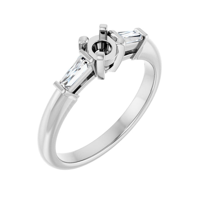 Platinum 4.1 mm Round 1/5 CTW Lab-Grown Diamond Semi-Set Engagement Ring