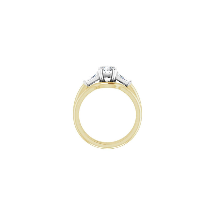 14K Yellow/White Gold 5.5 mm Round 1/4 CTW Lab-Grown Diamond Semi-Set Engagement Ring