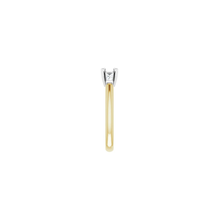 14K Yellow/White Gold 4.8 mm Round 1/5 CTW Lab-Grown Diamond Semi-Set Engagement Ring