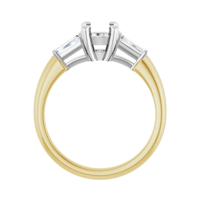 14K Yellow/White Gold 5.8 mm Round 1/4 CTW Lab-Grown Diamond Semi-Set Engagement Ring