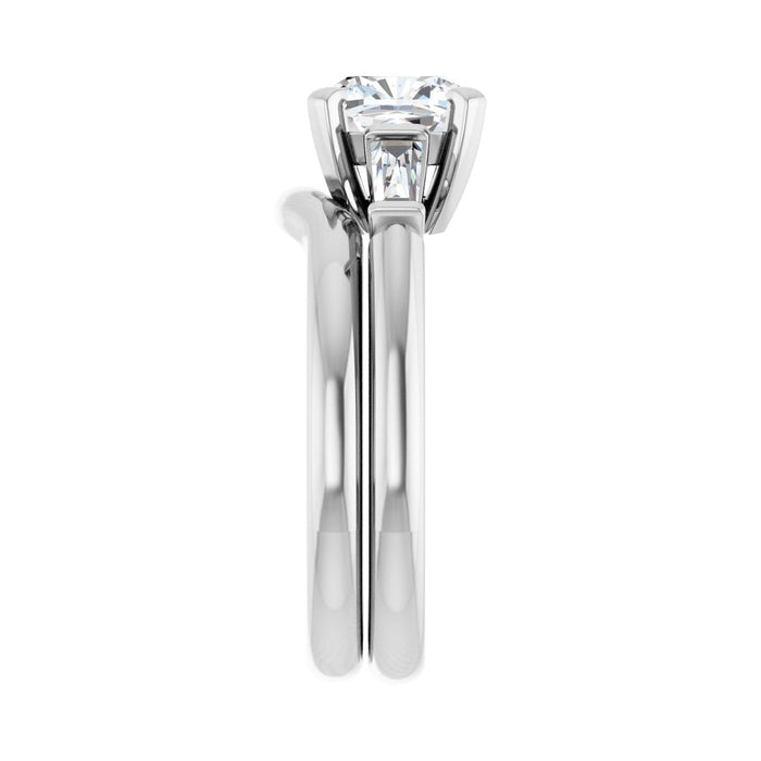14K White Gold 7x7 mm Cushion 1/5 CTW Lab-Grown Diamond Semi-Set Engagement Ring