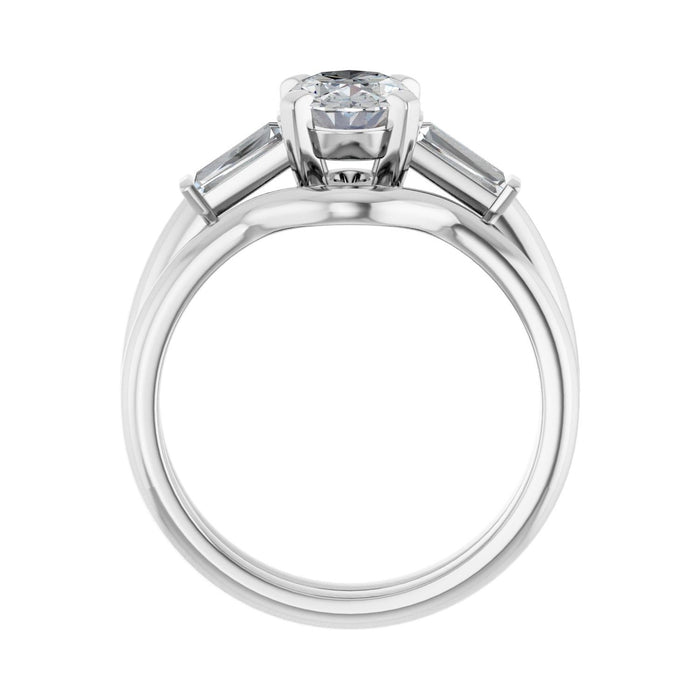 14K White Gold 8x6 mm Oval 1/5 CTW Lab-Grown Diamond Semi-Set Engagement Ring