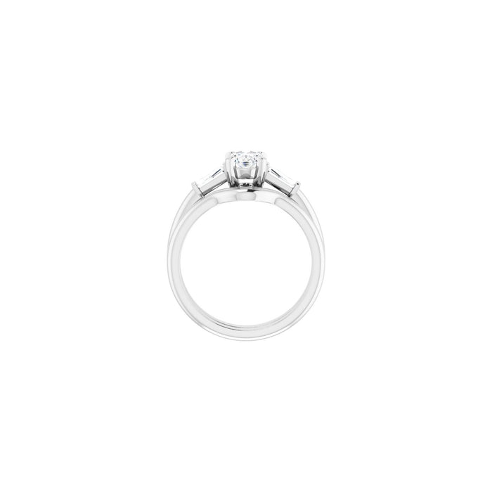 14K White Gold 7x5 mm Oval 1/5 CTW Lab-Grown Diamond Semi-Set Engagement Ring