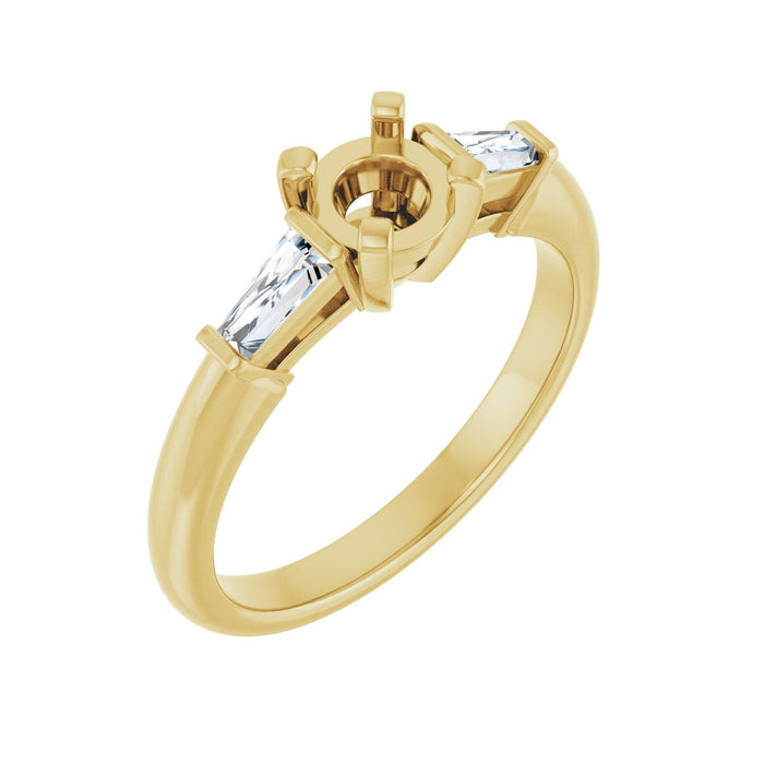 14K Yellow Gold 5.2 mm Round 1/4 CTW Lab-Grown Diamond Semi-Set Engagement Ring