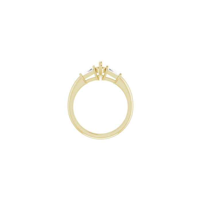 14K Yellow Gold 7x3.5 mm Marquise 1/5 CTW Lab-Grown Diamond Semi-Set Engagement Ring
