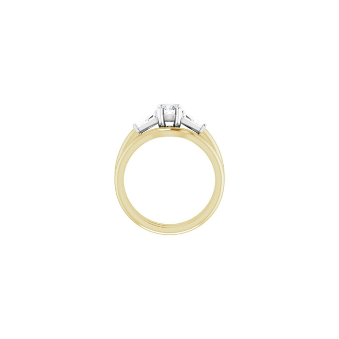 14K Yellow/White Gold 4.4 mm Round 1/5 CTW Lab-Grown Diamond Semi-Set Engagement Ring