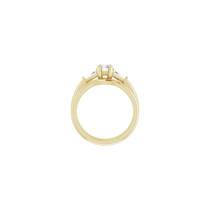 14K Yellow Gold 4.4 mm Round 1/5 CTW Lab-Grown Diamond Semi-Set Engagement Ring