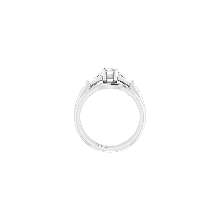 14K White Gold 4.4 mm Round 1/5 CTW Lab-Grown Diamond Semi-Set Engagement Ring