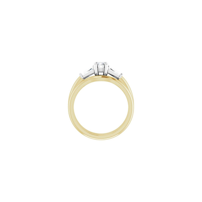 14K Yellow/White Gold 4.1 mm Round 1/5 CTW Lab-Grown Diamond Semi-Set Engagement Ring