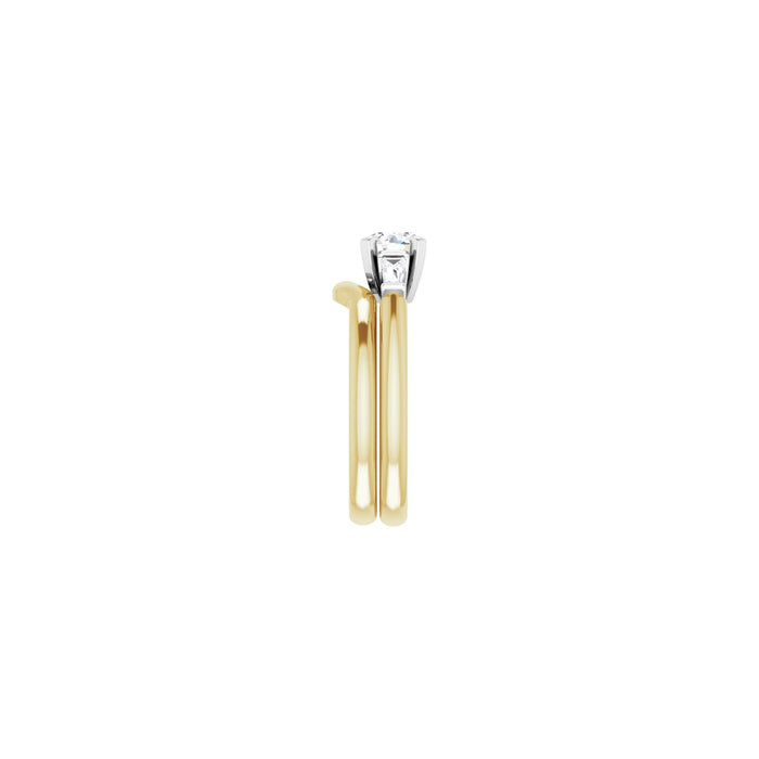 14K Yellow/White Gold 5.5 mm Round 1/4 CTW Lab-Grown Diamond Semi-Set Engagement Ring