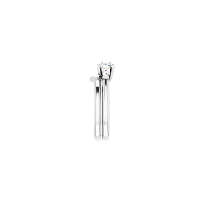 14K White Gold 5.5 mm Round 1/4 CTW Lab-Grown Diamond Semi-Set Engagement Ring