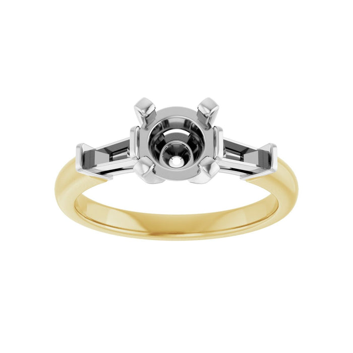 14K Yellow/White Gold 6.5 mm Round 1/5 CTW Lab-Grown Diamond Semi-Set Engagement Ring