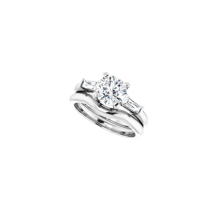 14K White Gold 7 mm Round 1/5 CTW Lab-Grown Diamond Semi-Set Engagement Ring