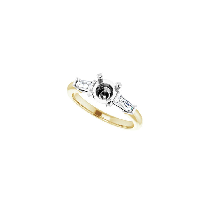 14K Yellow/White Gold 6 mm Round 1/5 CTW Lab-Grown Diamond Semi-Set Engagement Ring