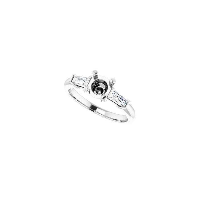 14K White Gold 6 mm Round 1/5 CTW Lab-Grown Diamond Semi-Set Engagement Ring