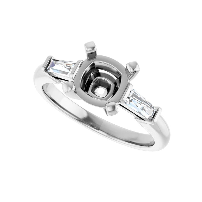 14K White Gold 7x7 mm Cushion 1/5 CTW Lab-Grown Diamond Semi-Set Engagement Ring