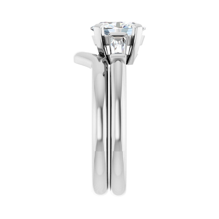 14K White Gold 8x6 mm Oval 1/5 CTW Lab-Grown Diamond Semi-Set Engagement Ring