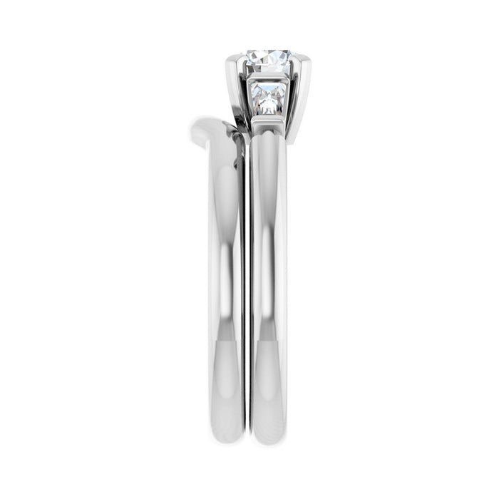Platinum 5.2 mm Round 1/4 CTW Lab-Grown Diamond Semi-Set Engagement Ring