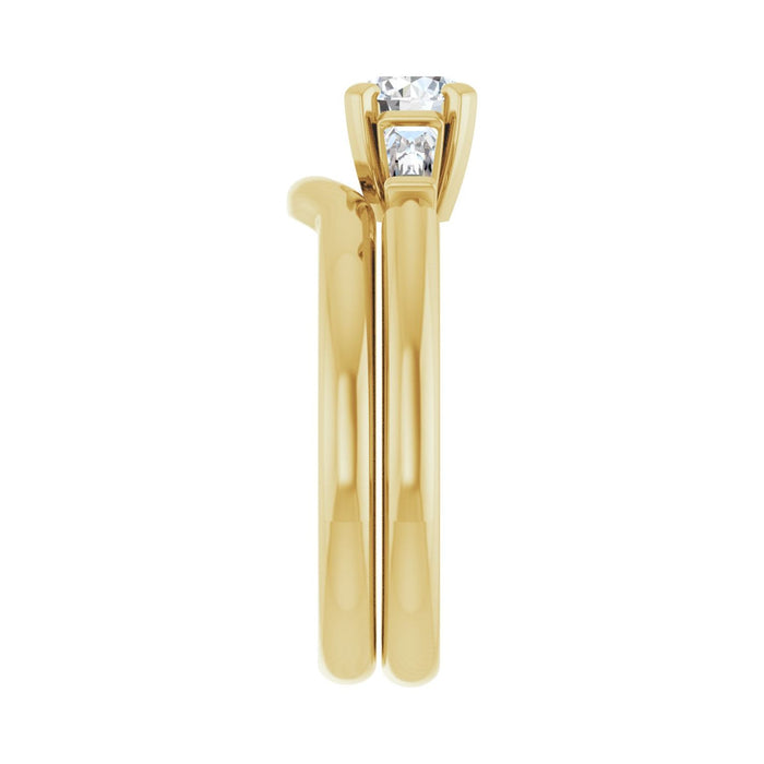 14K Yellow Gold 5.2 mm Round 1/4 CTW Lab-Grown Diamond Semi-Set Engagement Ring