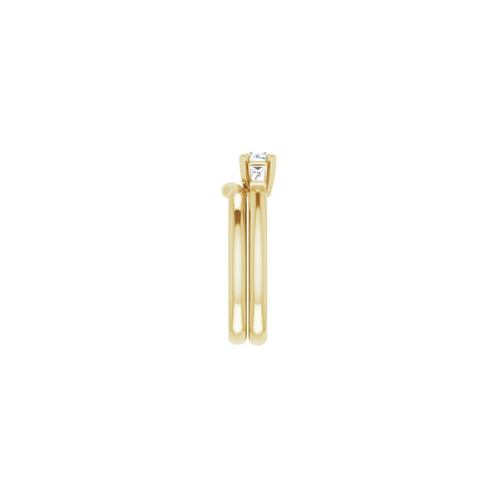 14K Yellow Gold 4.4 mm Round 1/5 CTW Lab-Grown Diamond Semi-Set Engagement Ring