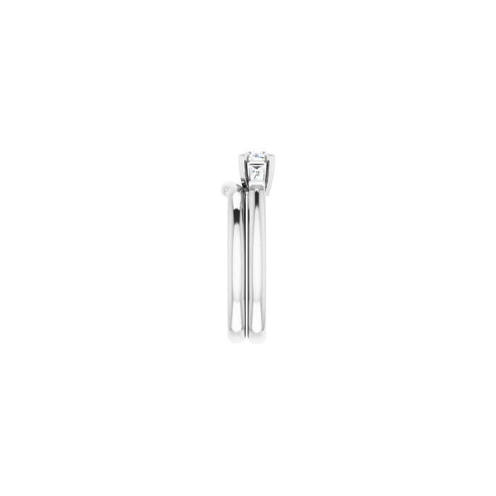 14K White Gold 4.4 mm Round 1/5 CTW Lab-Grown Diamond Semi-Set Engagement Ring