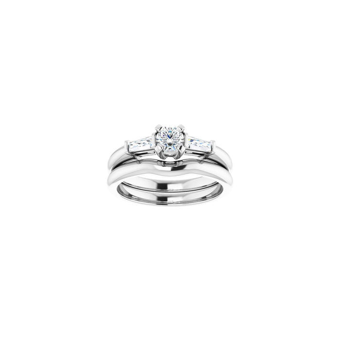 Platinum 4.1 mm Round 1/5 CTW Lab-Grown Diamond Semi-Set Engagement Ring