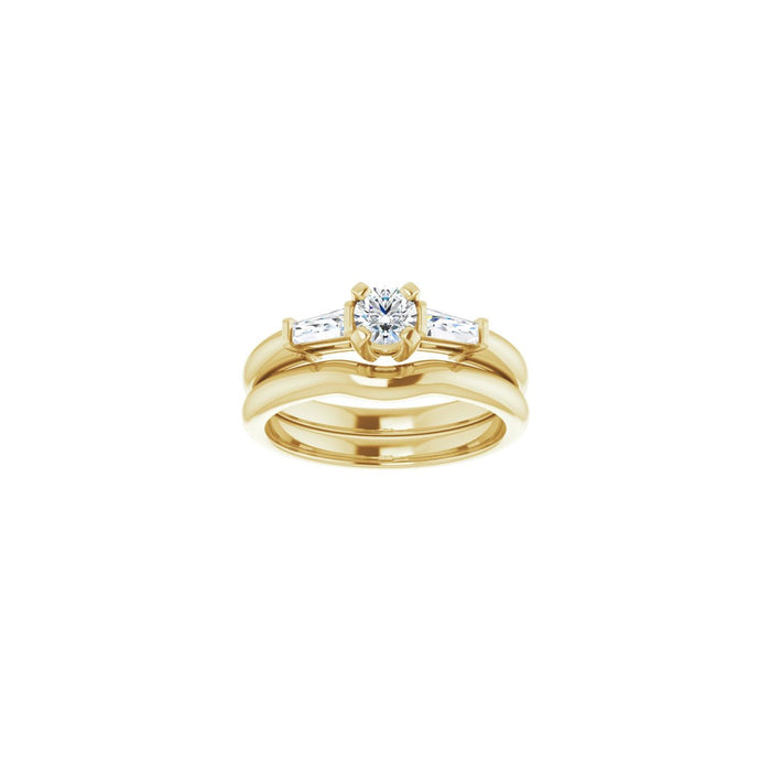 14K Yellow Gold 4.1 mm Round 1/5 CTW Lab-Grown Diamond Semi-Set Engagement Ring