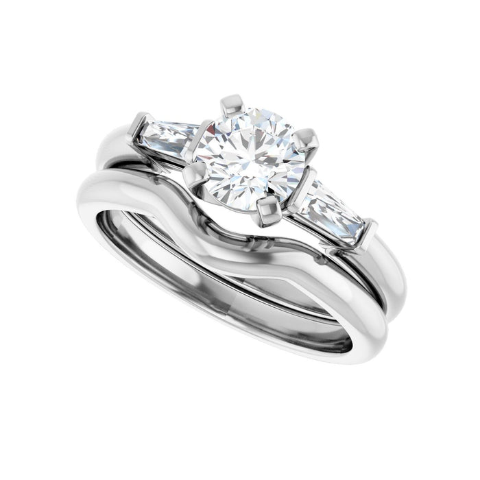 Platinum 5.8 mm Round 1/4 CTW Lab-Grown Diamond Semi-Set Engagement Ring