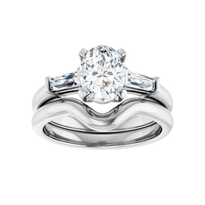 14K White Gold 8x6 mm Oval 1/5 CTW Lab-Grown Diamond Semi-Set Engagement Ring