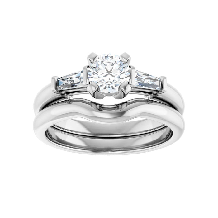 Platinum 5.2 mm Round 1/4 CTW Lab-Grown Diamond Semi-Set Engagement Ring