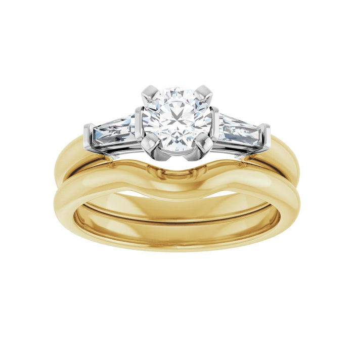 14K Yellow/White Gold 5.2 mm Round 1/4 CTW Lab-Grown Diamond Semi-Set Engagement Ring
